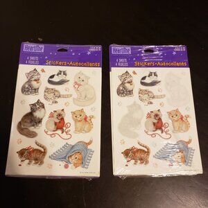 Hallmark Heartline vintage cat stickers